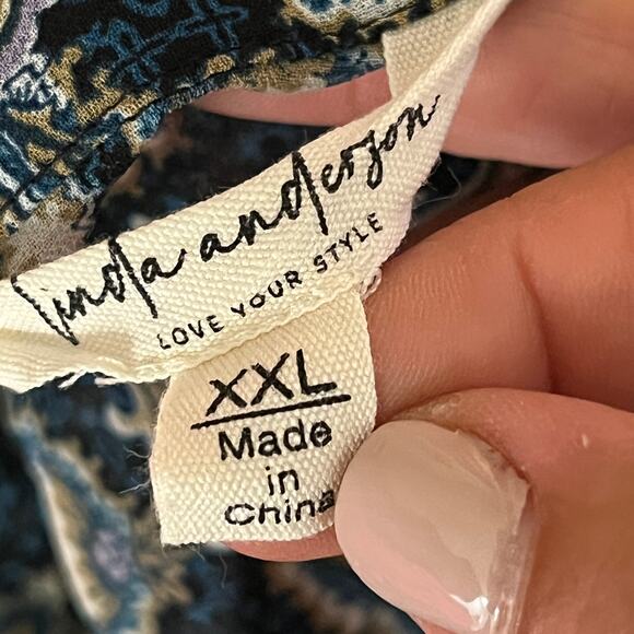 Linda Anderson Women's Floral Chiffon Blouse Cutout Detail Size XXL - Picture 5 of 7